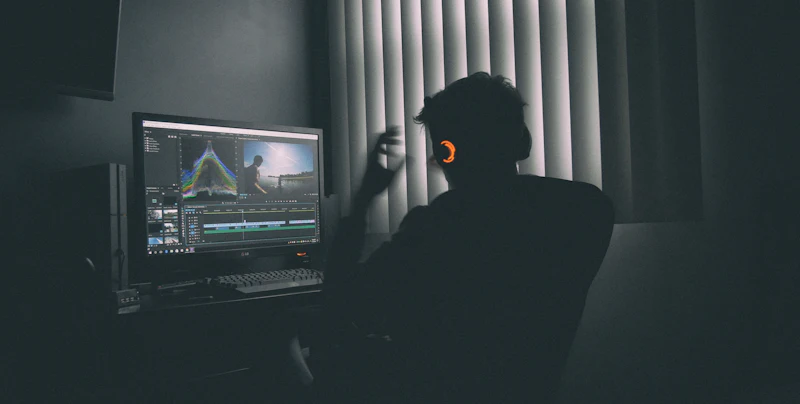 Editor working on a video timeline